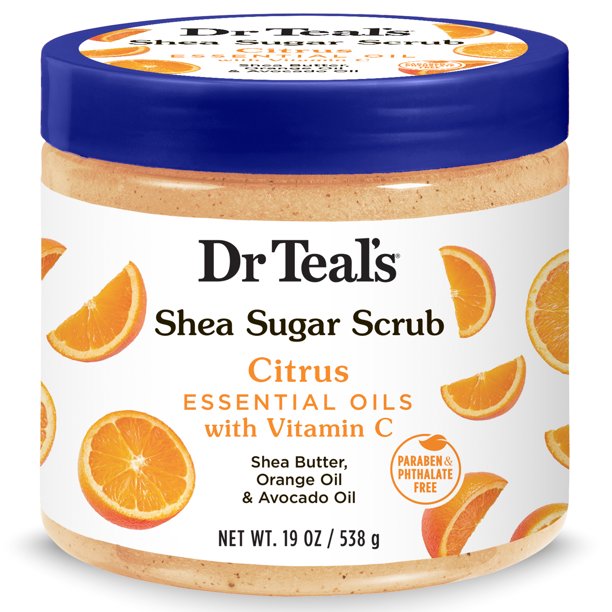 DR TEAL'S  Shea Sugar Body Scrub/ Gommage , Citrus Essentials oil with Vitamin C